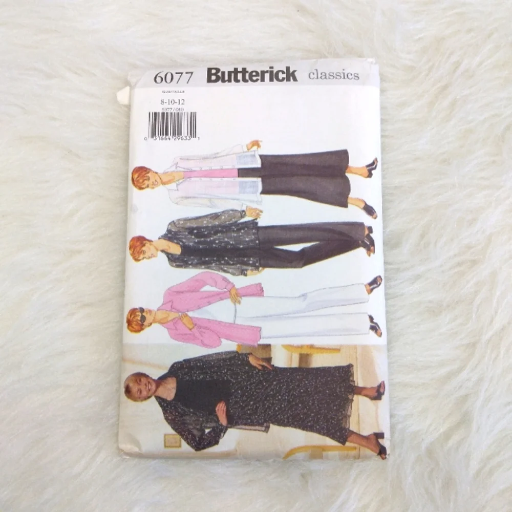 Butterick 6077 Classics, shirt tank top skirt & pants EASY Size 8-10-12